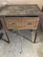 Wooden Sewing Desk & Machine