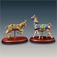 Pair Of Lenox Porcelain Carousel Figurines, Limite