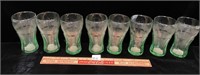 AWESOME LOT OF EIGHT 4.5 INCH TALL COCA-COLA GLASS