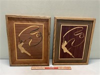 NEAT WOODEN INLAY PICTURE WALL HANGING
