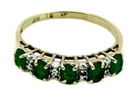 10kt Gold Genuine Emerald & Diamond Ring