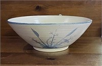 Large 16" Painted Pottery Basin Bowl
