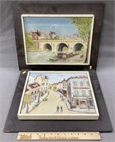 Pr of Signed French Oil Paintings