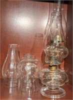 2 PC OIL LAMPS AND GLOBES