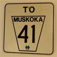 TO MUSKOKA HIGHWAY 41 S/S ALUM. ROAD SIGN