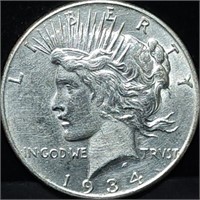1934 Peace Silver Dollar, Nice Coin