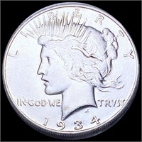 1934-S Silver Peace Dollar CLOSELY UNCIRCULATED