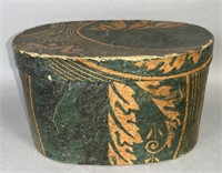 Dark green print wallpaper box ca. 1830s;