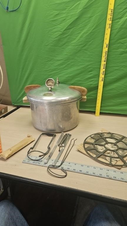 National #7 pressure cooker and supplies