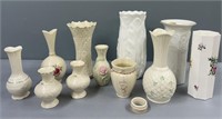 Fine Porcelain Lot; Lenox Vases; Belleek etc