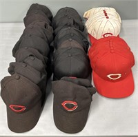 Team Issued Reds Baseball Hats; possibly Game Used