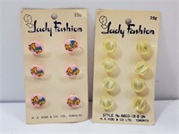 Vintage Buttons on Card Lady Fashion