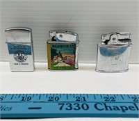 3 Vintage Zippo/Hilton Lighters
