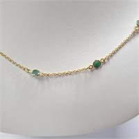 $500 Silver Natural Emerald Necklace