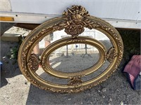 OVAL ORNATE SECTIONED MIRROR
