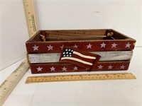 Americana Decor Wood Box W/ Rope Handles