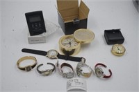 Vintage desk clock, wrist watches, Abelle