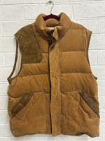 Tan Ralph Lauren Corduroy Leather Trim Vest (XL)