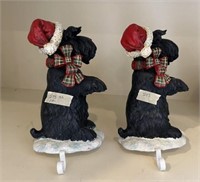 Pair of Scottish Terrier Christmas Stocking Holder