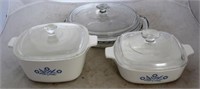 Pyrex and Corning 3pc. Dishes