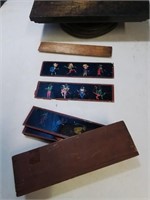 Antique wooden box of viewer Glass slides