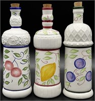 3 Lillian Vernon Corked Bottles