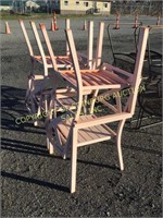 (4) Pink Metal Lawn Chairs