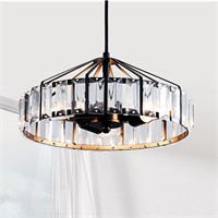 Farmhouse Crystal Modern Rustic Chandelier, Black