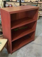 Gorgeous three shelf heavy wood bookcase with