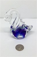 Murano art glass swan figurine - quarter