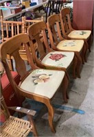 Very nice set of four solid wood dining chairs