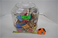 Glass Jar with Match Book Collection