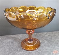 Teardrop Amber by Indiana Glass Pedestal Compote