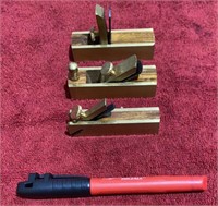 Set of (3) Small Brass Hobby Wood Planers