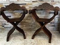 Antique SAVONAROLA Wooden Chair (Right)