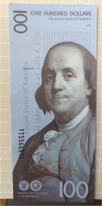Prototype plasticized US Bank note $100