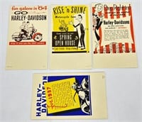 Lot Of 4 Harley Davidson Postcards