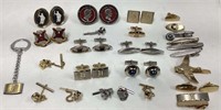 Vintage Mens Cuff Links, Tie Clips and Pins