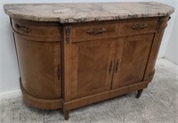 Antique inlaid marble-top cabinet