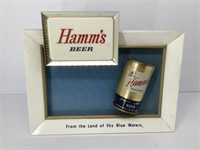 Vtg Hamm's beer bar backer display sign 14x12