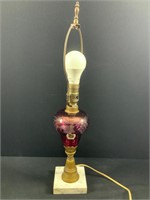 Amethyst Etched Glass Lamp-Works