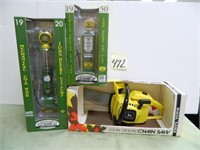 (3) John Deere Pieces - Toy Chainsaw,