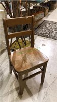 Vintage oak student desk chair, 15 inch seat