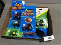 1/64 scale farm toy tractors, truck & trailer