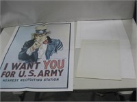 Six Vtg 28"x 22" Uncle Sam Recruiting Poster