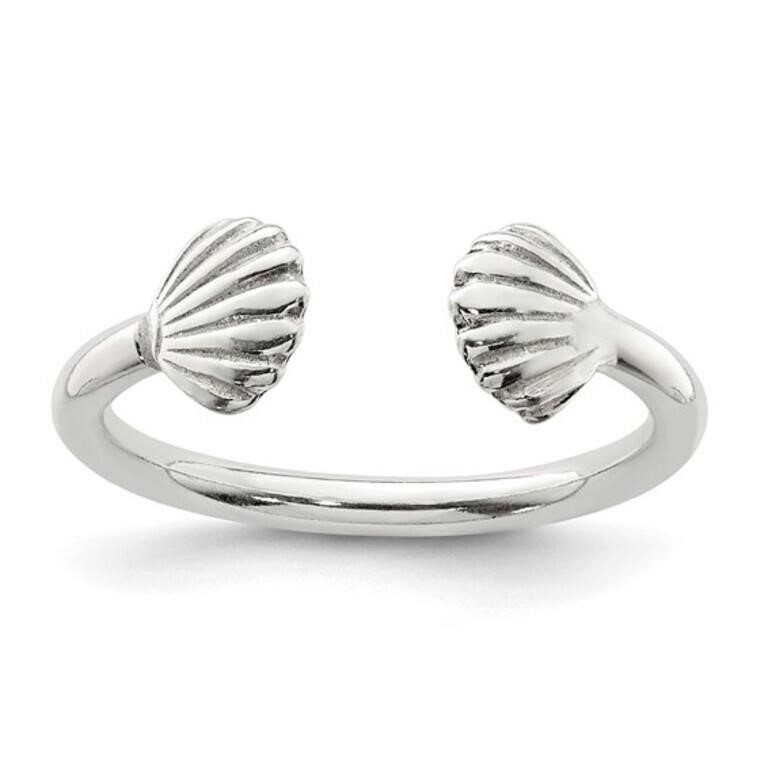 Sterling Silver Polished Shell Ring