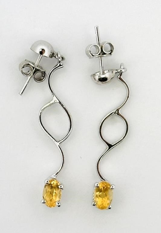 925 Sterling Silver Citrine Earrings