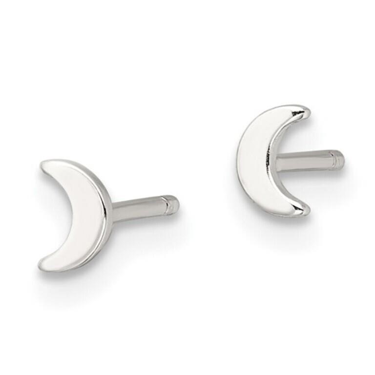 Sterling Silver Moon Post Earrings