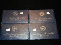 1971, 1972, 1973, 1974 IKE $1 UNC  (Blue Pack)