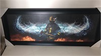 40X16 FRAMED FIREFIGHTER PHOTO ON CANVAS